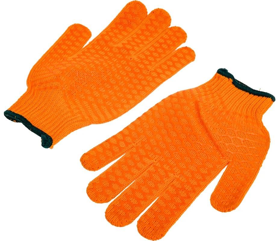 Перчатки трикотажные с противоскользящим двусторонним перекрестным покрытием L-XL ЗУБР Hard 11278-XL - фото